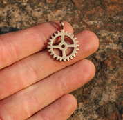 COG WHEEL, BRONZE PENDANT - PENDANTS, NECKLACES