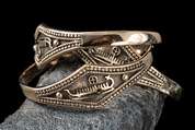 VIKING SHIP WITH RUNES, BRONZE BRACELET - HISTORISCHEN REPLIKEN AUS BRONZE