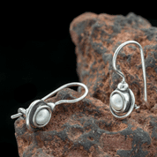 FREDA, EARRINGS, PEARL, SILVER - EARRINGS WITH GEMSTONES, SILVER