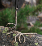 BIRD CLAW, TALON PENDANT, BRONZE - DRAGON FANTASY AMULETS