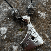 PERUN NECKLACE, SILVER PERUN AXE AND GOMBS, AG 925 - NECKLACES