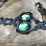 HALSBAND - GLAS - GRÜN - SCHMUCK MIT STEINEN