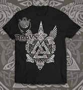 VALKNUT - VIKING MEN'S T-SHIRT B&W - HEIDNISCHE T-SHIRTS