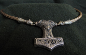 THOR'S NECKLACE, VIKING KNIT, BRONZE - HISTORISCHEN REPLIKEN AUS BRONZE