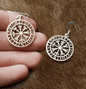 VEGVISIR, ICELANDIC RUNE EARRINGS, BRONZE - EARRINGS - BRONZE