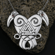 HEART OF THE NORTH, HUGIN AND MUNIN, SILVER VIKING NECKLACE - NECKLACES