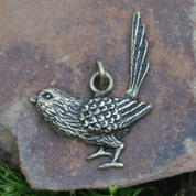 GREAT TIT BIRD, ZINC PENDANT, ANTIQUE BRASS - ALL PENDANTS, OUR PRODUCTION