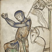 ONE-HANDED SWORD WESTMINSTER PSALTER XIII. CENTURY FULL TANG WITH STONE - MEDIEVAL SWORDS