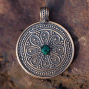 VESNA, SLAVIC PENDANT, MORAVIA MAGNA EMPIRE, BRONZE MALACHITE - BRONZE HISTORICAL JEWELS