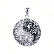 KNOTTED YING YANG, SILVER PENDANT - ANHÄNGER - SCHMUCK, SILBER