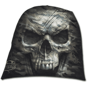 CAMO-SKULL - LEICHTE BAUMWOLL-MÜTZE SCHWARZ - METAL MUSIK LEDERPRODUKTE