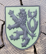 CZECH LION, RUBBER PATCH, GREEN - MILITARY PATCHES