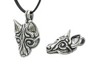 VIKING WOLF HEAD, SILVER PENDANT BY WULFLUND, AG 925, 16 G. - PENDANTS