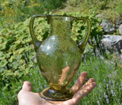 ANCIENT AMPHORA, ICE GLASS, GREEN GLASS - REPLIKEN HISTORISCHER GLAS
