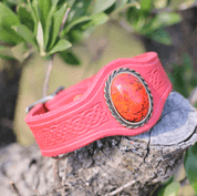 GRACIA LEATHER BRACELET WITH GLASS - WRISTBANDS