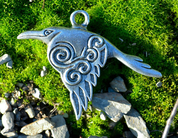 CORVUS - CELTIC CROW, PEWTER TALISMAN - CELTIC PENDANTS