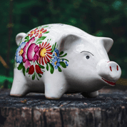 PIGGY BANK, TRADITIONAL CZECH HANDPAINTED CERAMICS - TRADITIONELLE TSCHECHISCHE KERAMIK