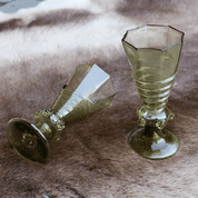 OCTAGON - RENAISSANCE GREEN FOREST GLASS - SET OF 2 - HISTORICAL GLASS