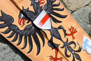 HAND PAINTED PAVISE, LONG WOODEN SHIELD EAGLE - PAINTED SHIELDS