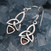 KIRA, EARRINGS, SILVER AND GARNET - EARRINGS WITH GEMSTONES, SILVER