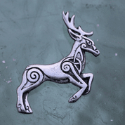 CELTIC DEER - HERNE, ZINC, PENDANT, ANTIQUE SILVER - CELTIC PENDANTS