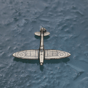 SUPERMARINE SPITFIRE KEY CHAIN, AIRCRAFT PENDANT, ANTIQUE BRASS - ALL PENDANTS, OUR PRODUCTION
