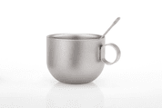 TI3601 TITANIUM COFFEE CUP WITH SAUCER AND SPOON KEITH - TITANIUM EQUIPMENT