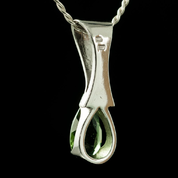 PLACIDA, MOLDAVITE SILVER PENDANT - MOLDAVITES, CZECH