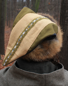 VIKING CAP WITH EMBROIDERY, FOX FUR - BIRKA - HATS FOR MEN