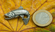 TROUT - FISH, PENDANT, STERLING SILVER - NAUTICAL SILVER JEWELRY