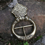 FLORAL, LARGE BRONZE BUCKLE - BUCKLES, BELT FITTINGS