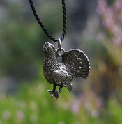 CAPERCAILLIE - GROUSE, PEWTER PENDANT - ANIMAL PENDANTS