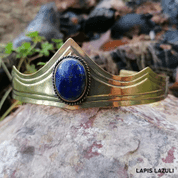 GRACIA - MEDIEVAL GOTHIC CROWN WITH SODALIT OR LAPIS LAZULI - TIARAS, CROWNS