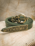 VIKING BELT, FROJEL, SWEDEN, GREEN LEATHER - GÜRTEL