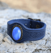 GRACIA LEATHER BRACELET WITH GLASS - WRISTBANDS