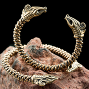 JELLING - VIKING DRACHEN, ARMBAND, BRONZE - GESCHMIEDETEN SCHMUCK, TORQUES, BRACELET