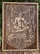 CERNUNNOS WALL DECORATION, WOOD - WOODEN STATUES, PLAQUES, BOXES