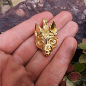VIKING WOLF FENRIR PENDANT, GOLD PLATED - GILDED JEWELRY
