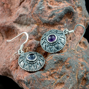 ISOLDA, AMETHYST, SILVER EARRINGS - EARRINGS