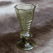 OCTAGON - RENAISSANCE GREEN FOREST GLASS - SET OF 2 - REPLIKEN HISTORISCHER GLAS