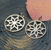 ALATYR - STAR OF ROD, BRONZE PENDANT - SLAVIC AMULETS