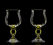 GOBLETS OF MALTESE KNIGHTS, SET OF TWO - HISTORICAL GLASS