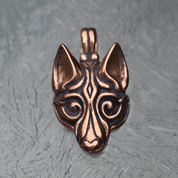 VIKING WOLF, VIKING STYLE BORRE, PENDANT, BRONZE - VIKING PENDANTS