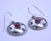 ANTICA ROMA, STERLING SILVER EARRINGS WITH A GEM - EARRINGS