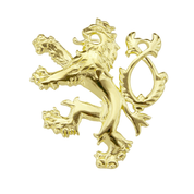 GOLDEN DOUBLE-TAILED LION, SYMBOL OF BOHEMIA, 14K GOLD - SCHMUCK AUS GOLD