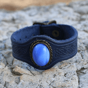 GRACIA LEATHER BRACELET WITH GLASS - WRISTBANDS