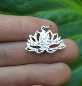 HEILIGE LOTUSBLUME, ANHÄNGER, SILBER - MALACHIT - ANHÄNGER - SCHMUCK, SILBER