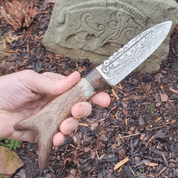 SGIAN DUBH, SCOTTISH KNIFE WITH ANTLER - KNIVES