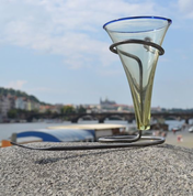 VIKING CONE BEAKER, GLASS WITH FORGED STAND, REPLICA - HISTORICAL GLASS