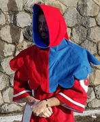 MEDIEVAL WOOLEN HOOD - RED AND BLUE - HATS FOR MEN